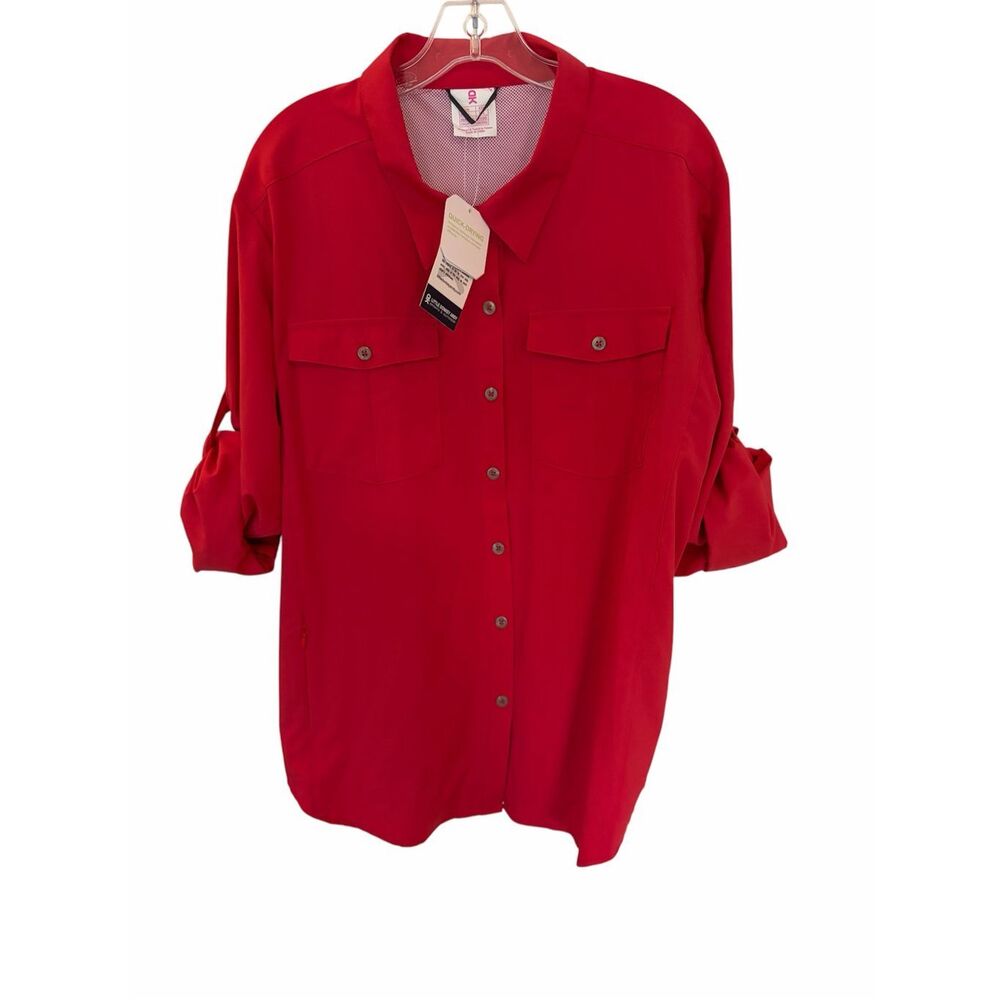 Little Donkey Andy Red Breathable Wuick Dry Button Down Shirt Sz XXL NWT
